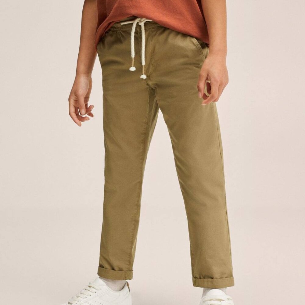 MANGOKIDS Elastic-Waist Straight Pants 7